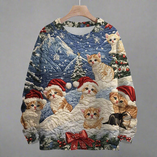 Cute Cats Christmas Sweater - Reindeer Twists