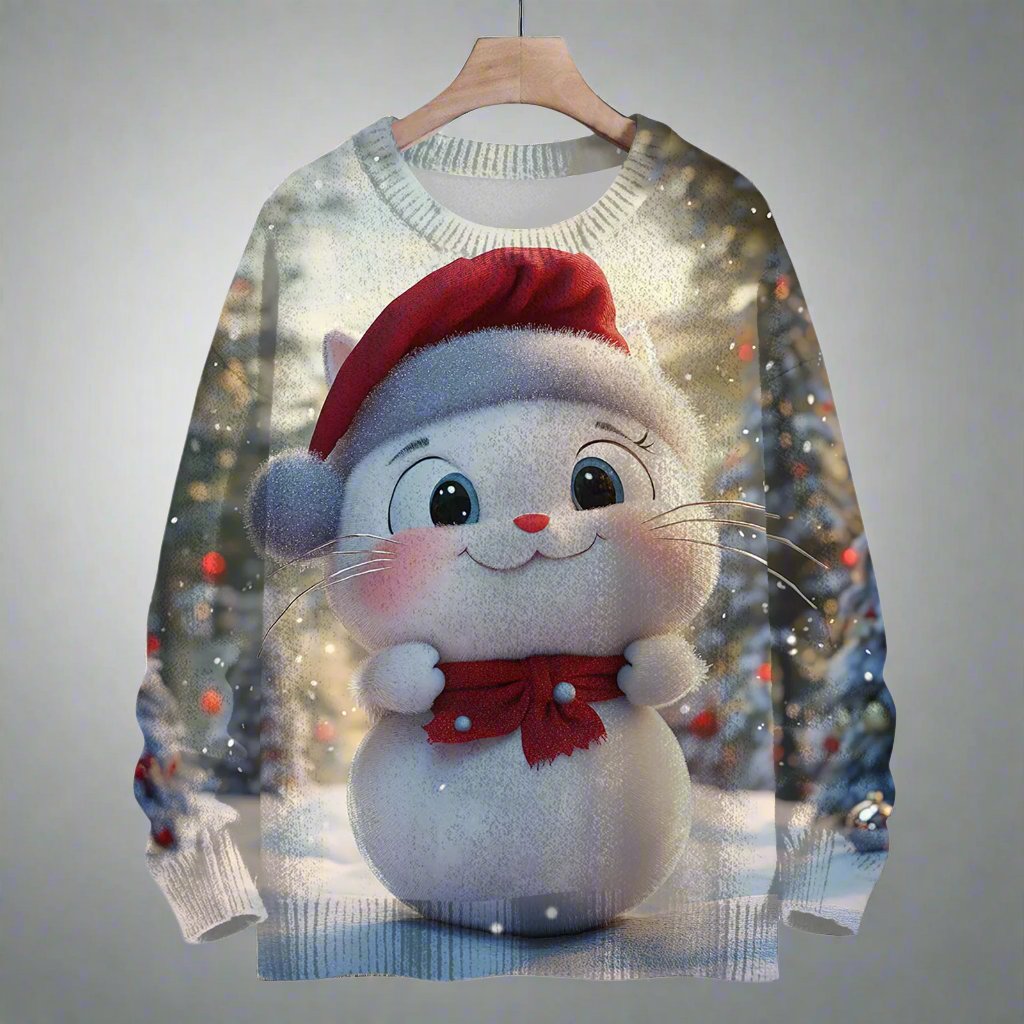 Cute Snowman Christmas Sweater - Reindeer Twists