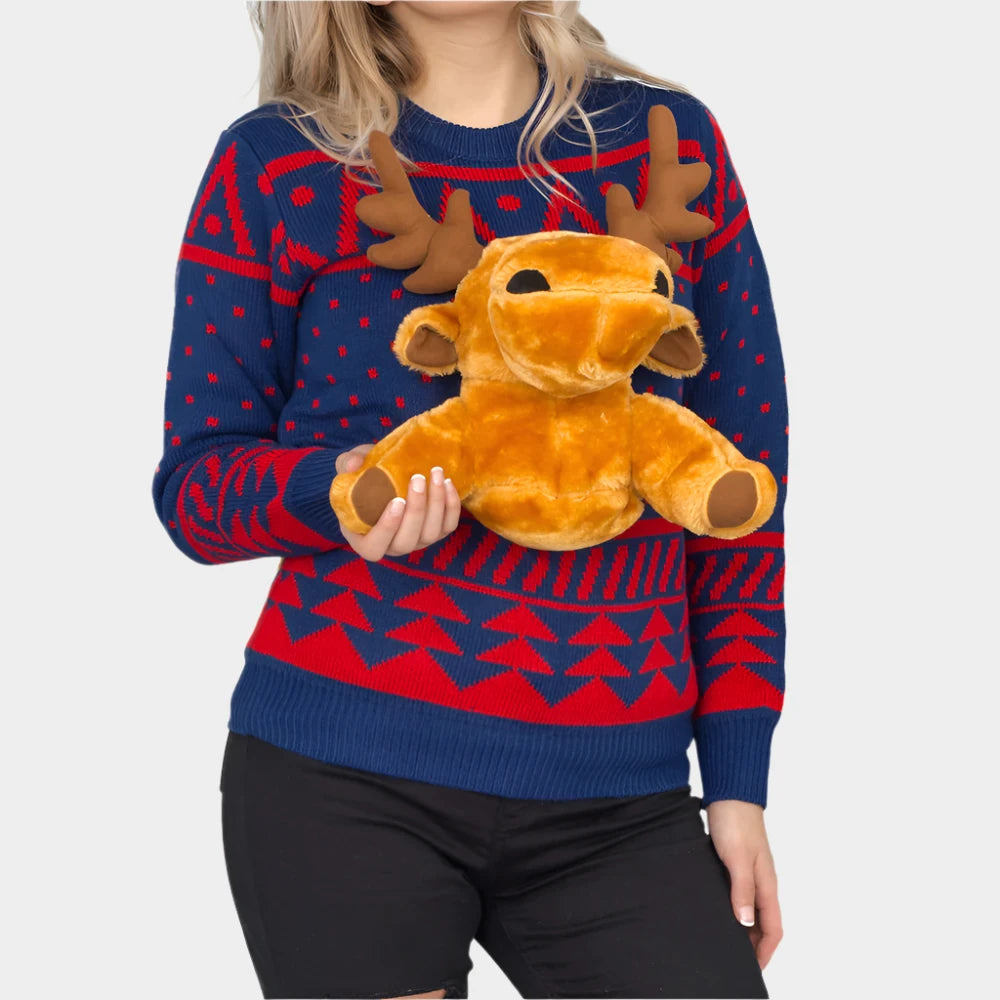 Reindeer Pullover Woman's Ugly Christmas Sweater