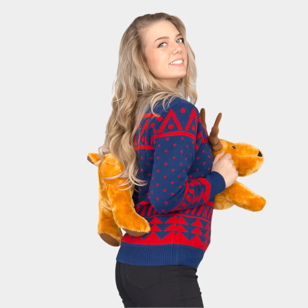 Reindeer Pullover Woman's Ugly Christmas Sweater