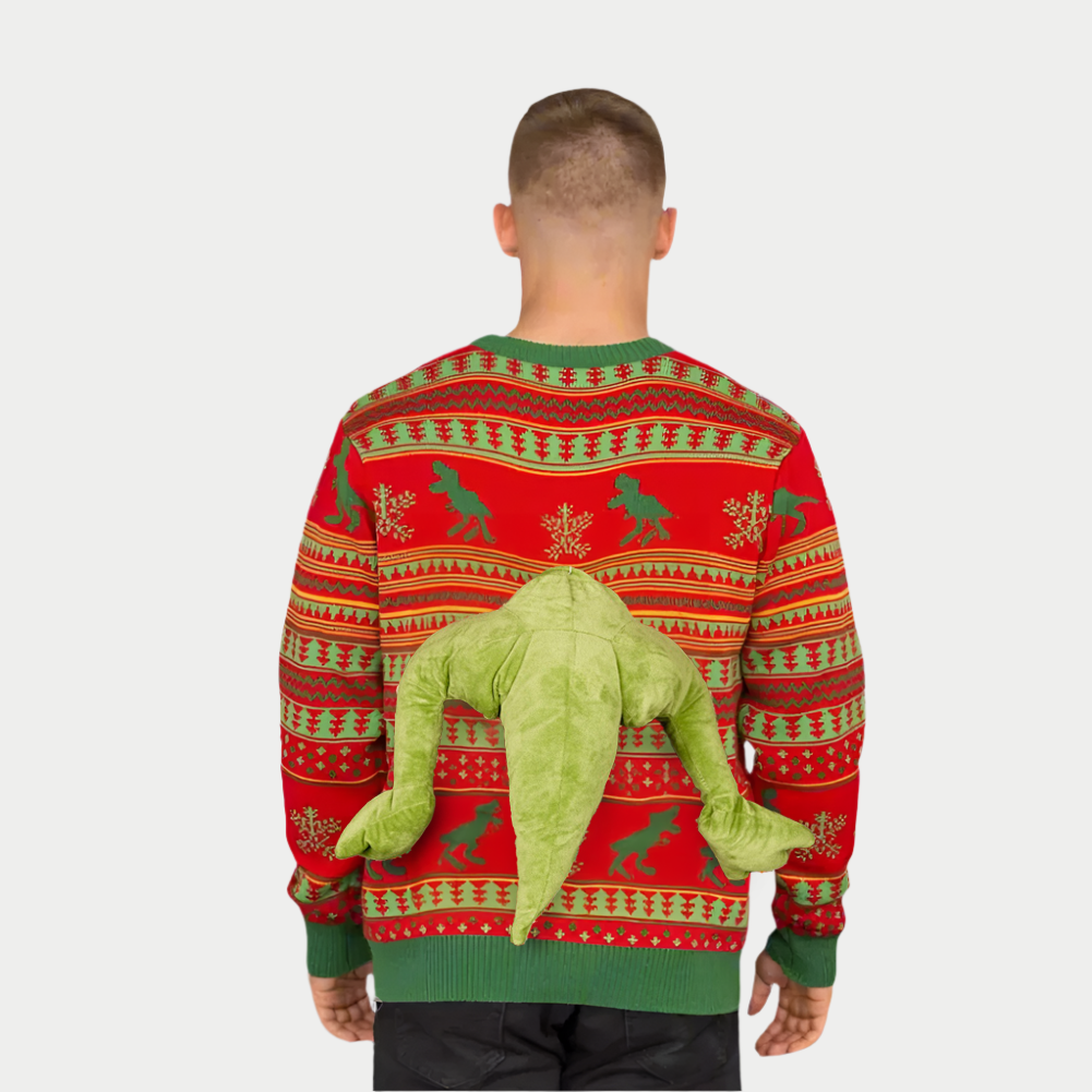 Dino Claus Men's Ugly Sweater