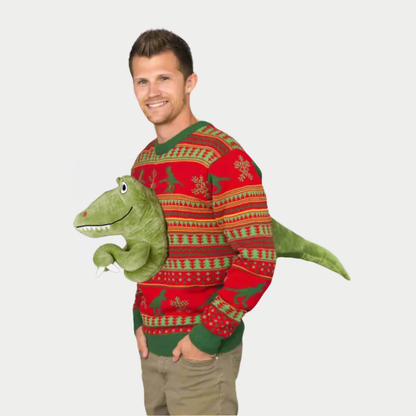 Dino Claus Men's Ugly Sweater