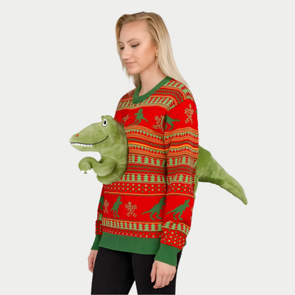 Dino Claus Women's Ugly Sweater